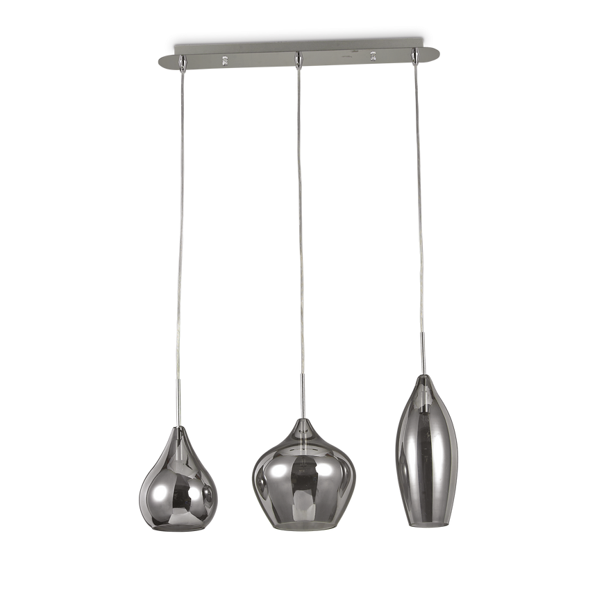 Lámpara colgante Ideal Lux Soft fumé cristal 3 luces 120W Ø60cm 111865