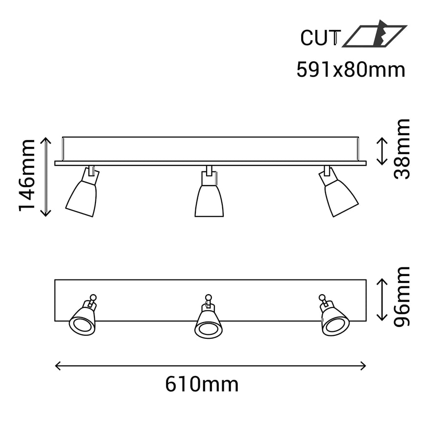 Sulion Fulino 3 White Metal Spotlights - FULINO 112226