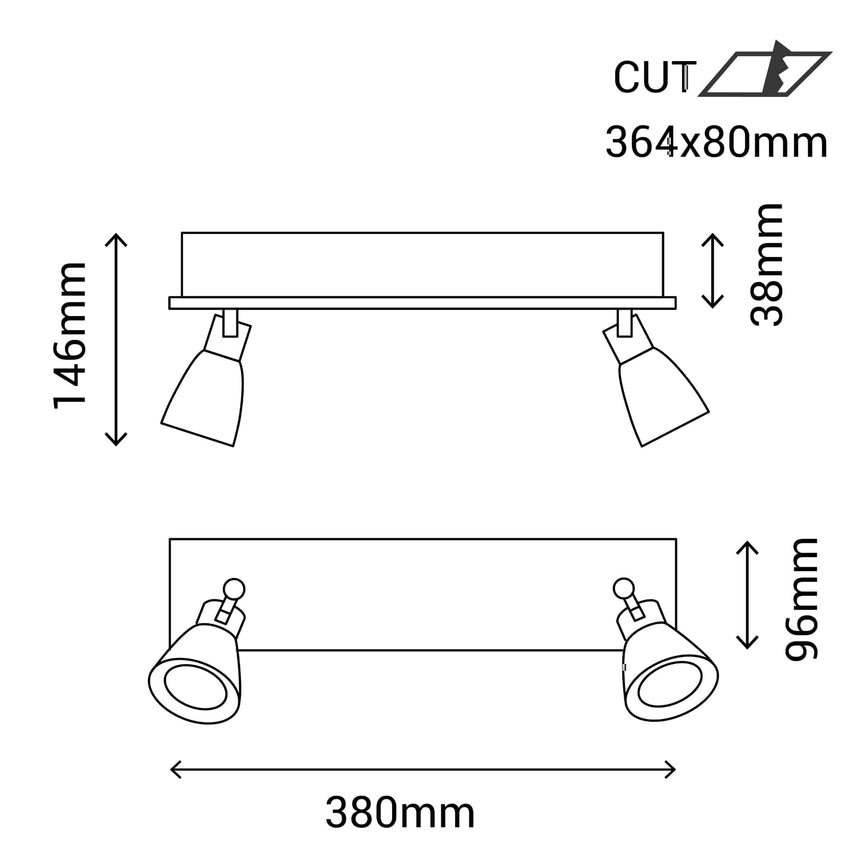Sulion Fulino 2 Focos de metal blanco - FULINO 112228