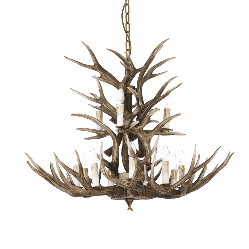 Lámpara colgante Ideal Lux Chalet beige 12 luces 480W Ø100cm 113975