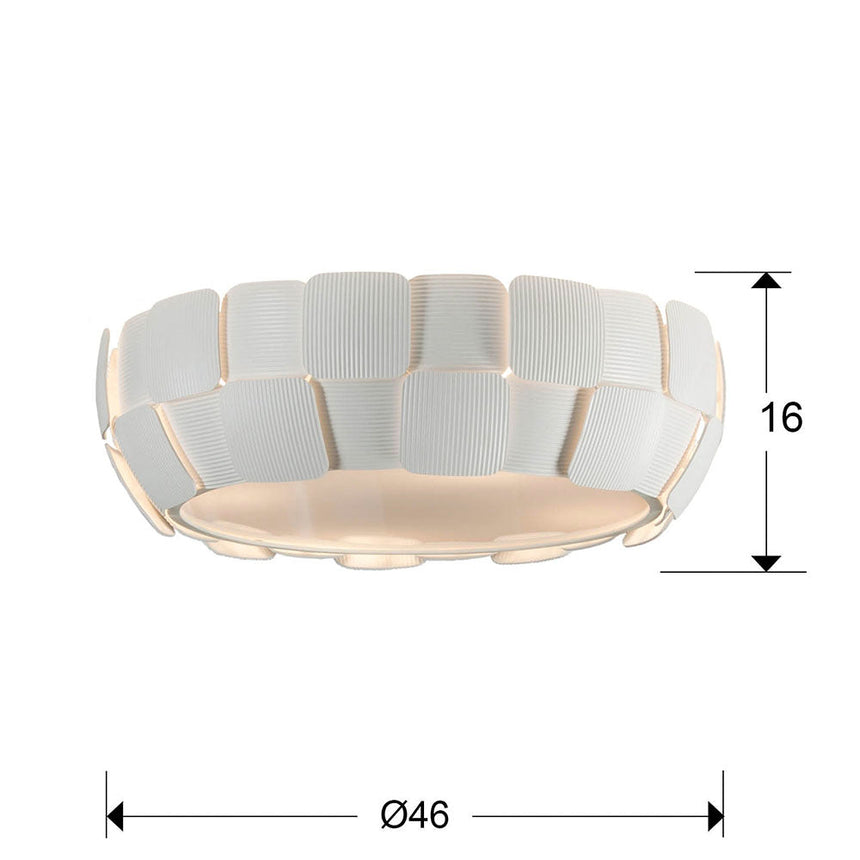 Medidas y dimensiones - Plafón Schuller Quios 4 luces blanco Ø46cm 124011