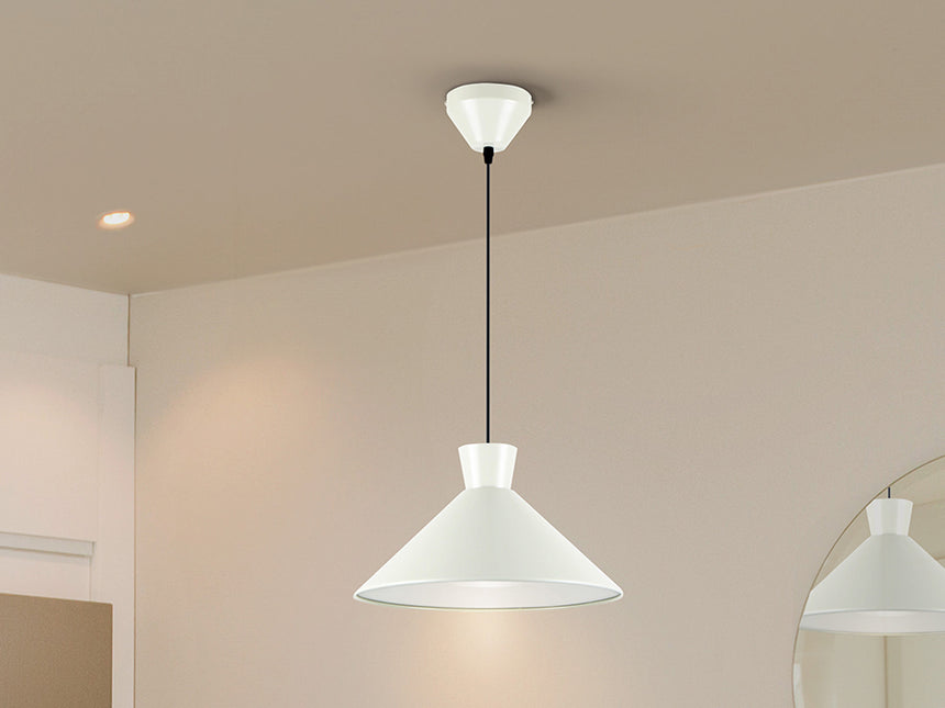 Schuller I3 Cone Pendant Ceiling Lamp 1 Light Matte Pearl 12458