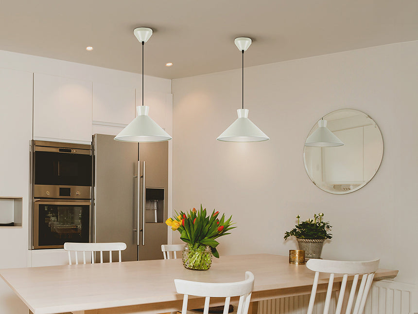 Schuller I3 Cone Pendant Ceiling Lamp 1 Light Matte Pearl 12458