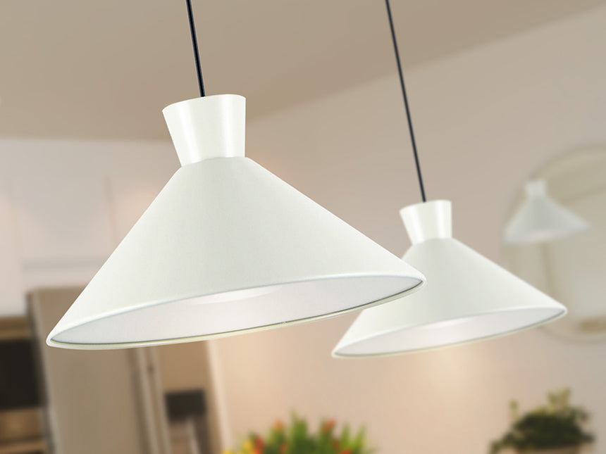 Schuller I3 Cone Pendant Ceiling Lamp 1 Light Matte Pearl 12458