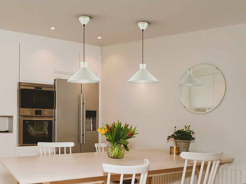 Schuller I3 Cone Pendant Ceiling Lamp 1 Light Matte Pearl 12458