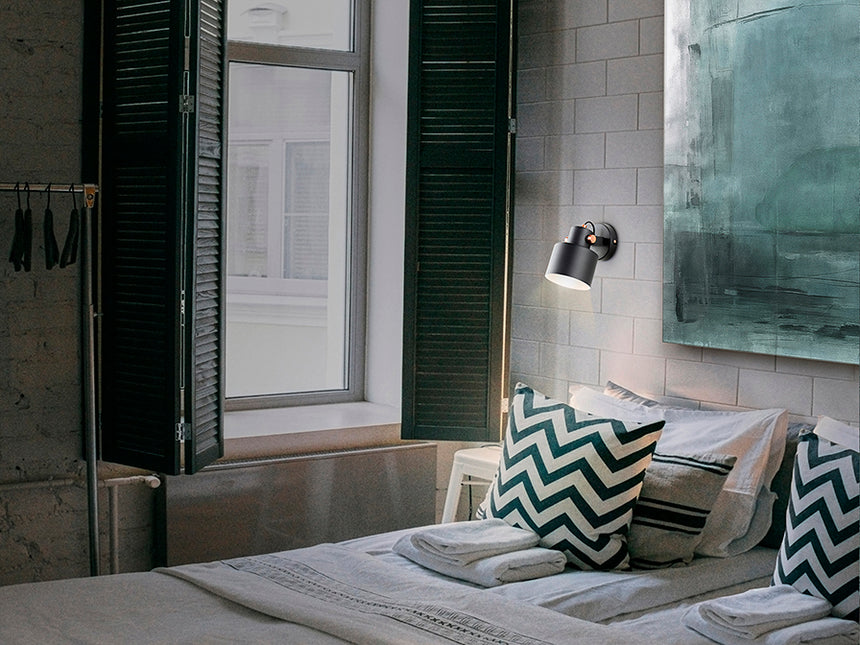 Lámpara aplique de pared Schuller Erika 1 luz negro y cobre satinado 12476 - imagen 3