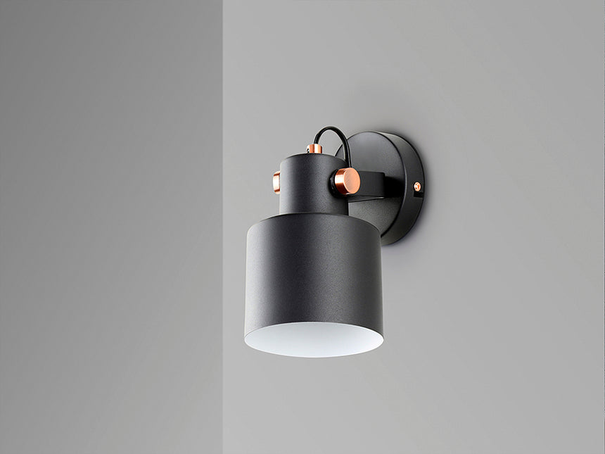 Lámpara aplique de pared Schuller Erika 1 luz negro y cobre satinado 12476 - imagen 4