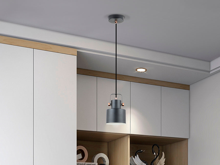 Schuller I3 Erika Lámpara de techo colgante 1 luz negro cobre 12483