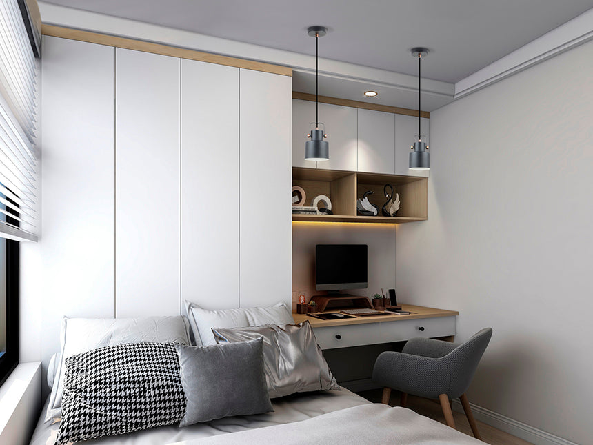Lámpara de techo colgante Schuller Erika 1 luz negro y cobre satinado 12483 - vista alternativa