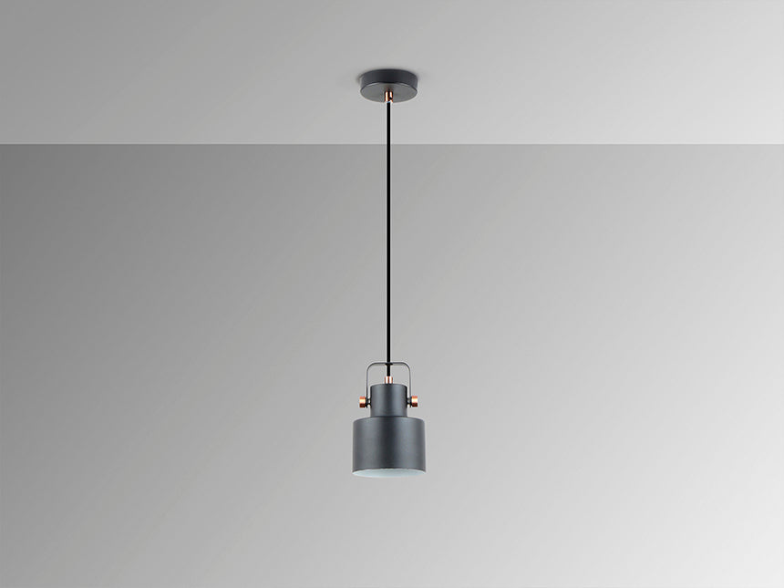 Lámpara de techo colgante Schuller Erika 1 luz negro y cobre satinado 12483 - imagen 4