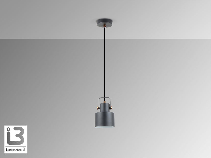 Lámpara de techo colgante Schuller Erika 1 luz negro y cobre satinado 12483 vista 2
