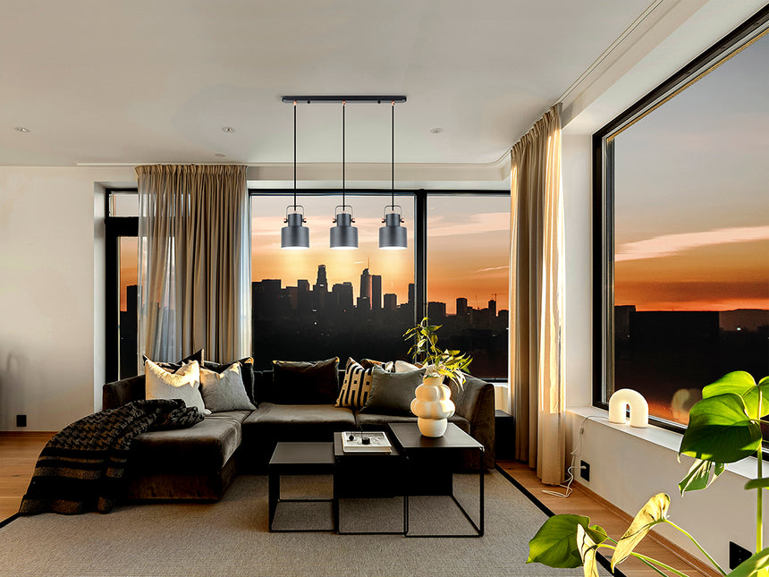 Schuller I3 Erika Lámpara de techo colgante 3 luces negro cobre 12494