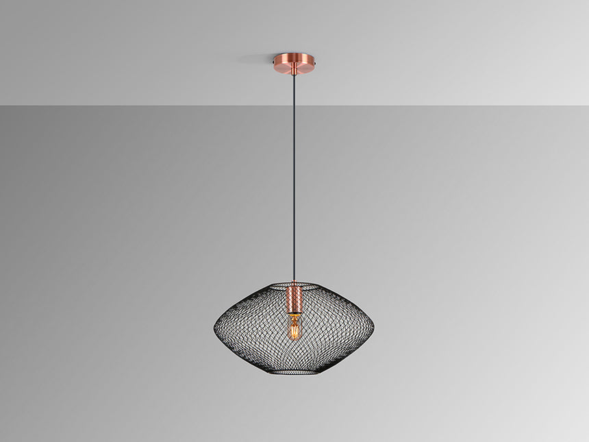 Lámpara de techo colgante Schuller Melany 1 luz cobre satinado y negro Ø37cm 12500 - imagen 5