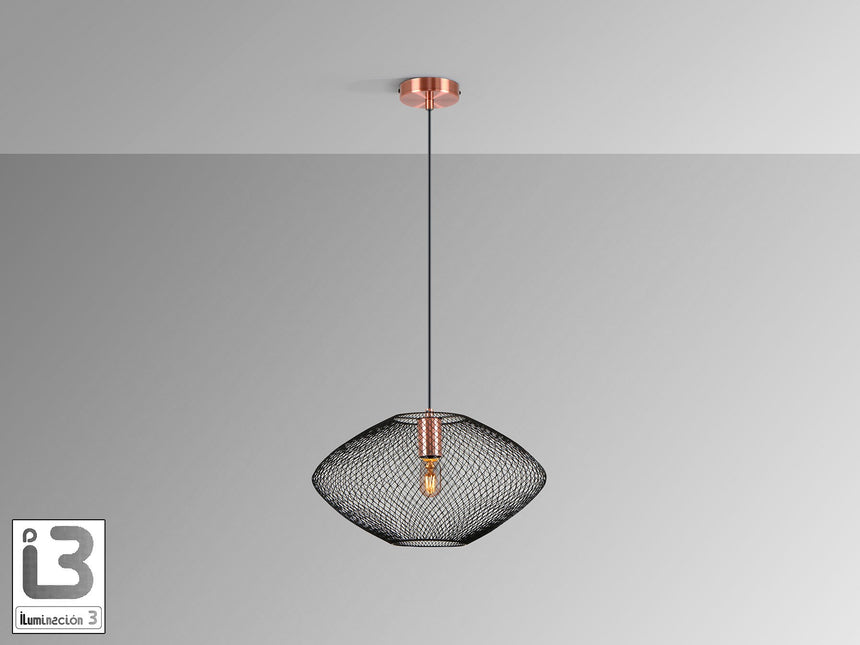 Lámpara de techo colgante Schuller Melany 1 luz cobre satinado y negro Ø37cm 12500 vista 3
