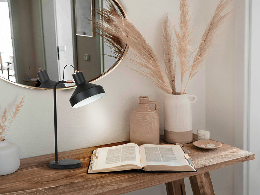 Lámpara de sobremesa Schuller Irias 1 luz negro y cobre satinado 50cm 12519 - vista alternativa