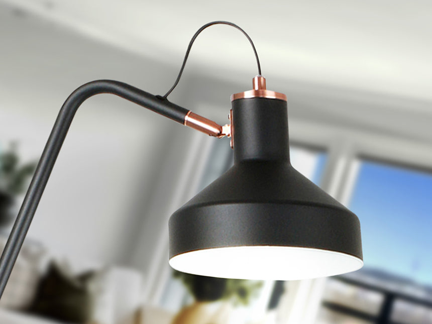 Lámpara de pie de salón Schuller Irias 1 luz negro y cobre satinado 149cm 12528 - imagen 4