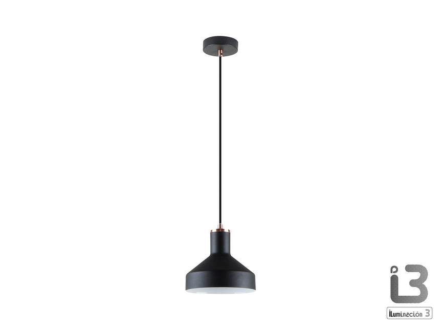 Lámpara de techo colgante Schuller Irias 1 luz negro y cobre satinado 12537 ambiente