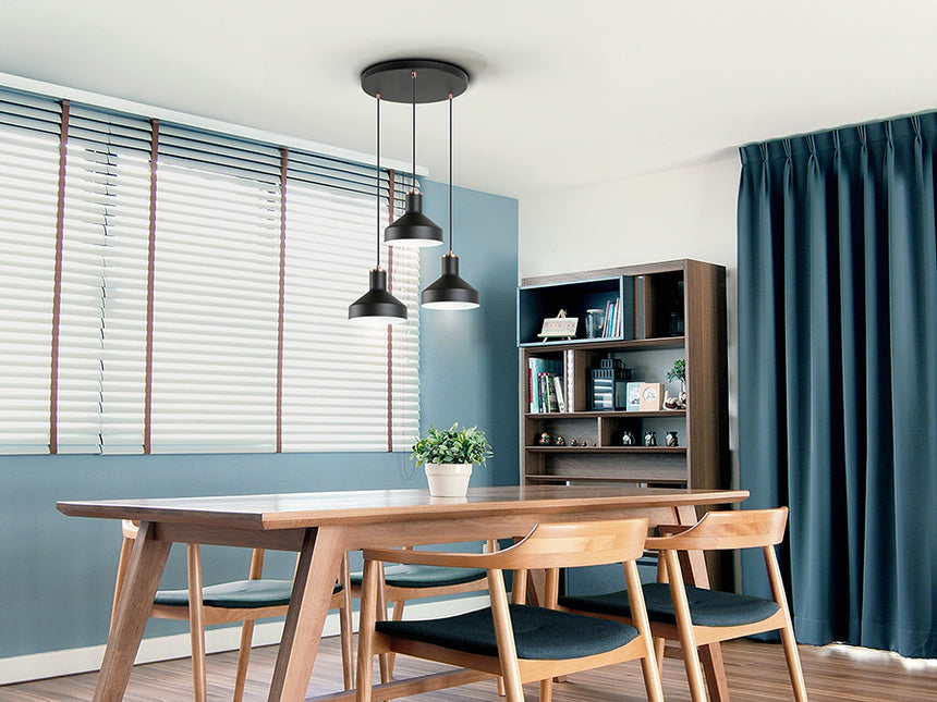 Schuller I3 Irias Pendant Ceiling Lamp 3 Lights Black Copper D45 12546