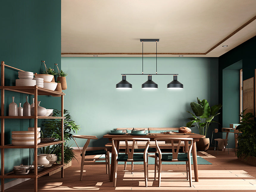 Schuller I3 Irias Pendant Ceiling Lamp 3 Lights Black Copper 12555