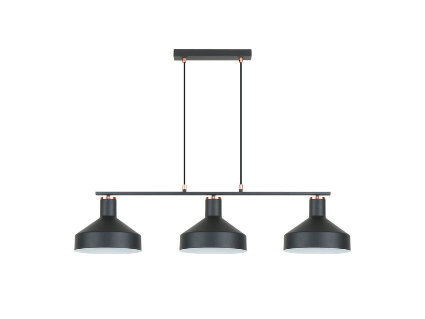 Lámpara de techo colgante Schuller Irias 3 luces negro y cobre satinado 12555 ambiente