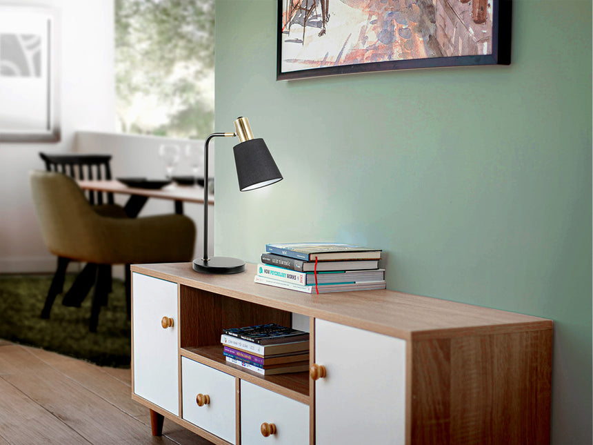 Schuller I3 Gisela Lámpara sobremesa 1 luz negro latón 12581