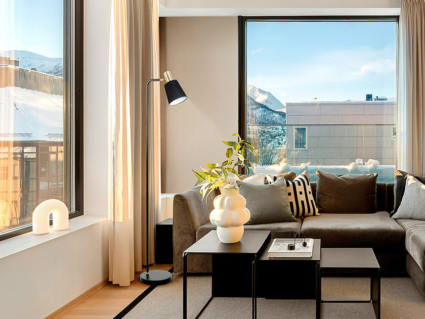 Schuller I3 Gisela Lámpara de pie salón 1 luz negro latón 12592