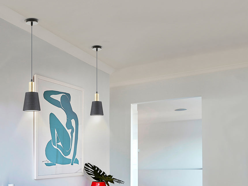 Schuller I3 Gisela Lámpara de techo colgante 1 luz negro latón 12607