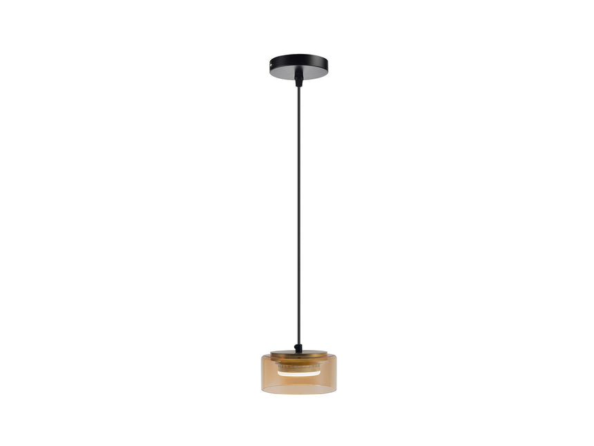 Lámpara de techo colgante Schuller Olaia 1 luz negro y oro 3000K 12643 ambiente