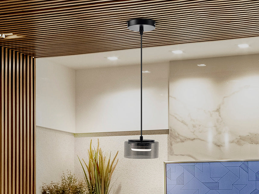 Schuller I3 Olaia Pendant Ceiling Lamp 1 Light Smoky Black 12652