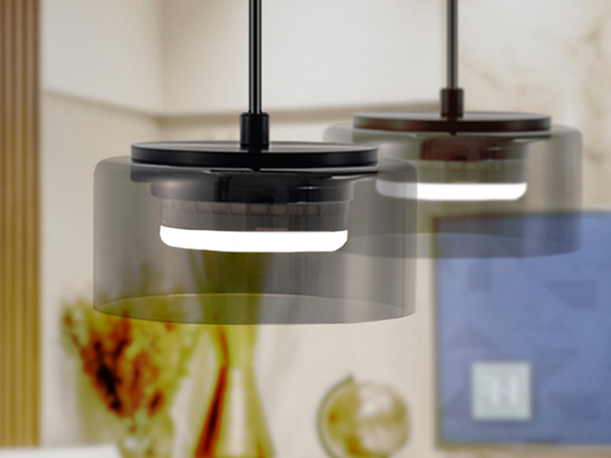Lámpara de techo colgante Schuller Olaia 1 luz negro y smoky 3000K 12652 - imagen 4