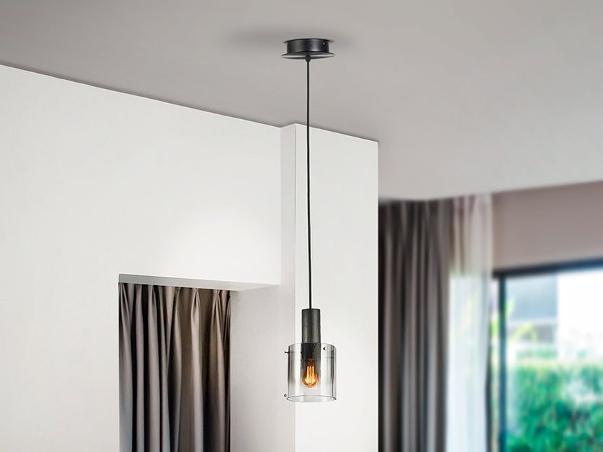 Schuller I3 Venize Pendant Ceiling Lamp 1 Light Black Smoke 12809