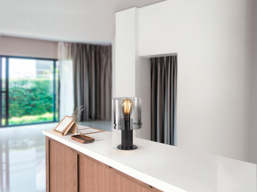 Lámpara de sobremesa Schuller Venize 1 luz negro y smoke 26cm 12837 - vista alternativa