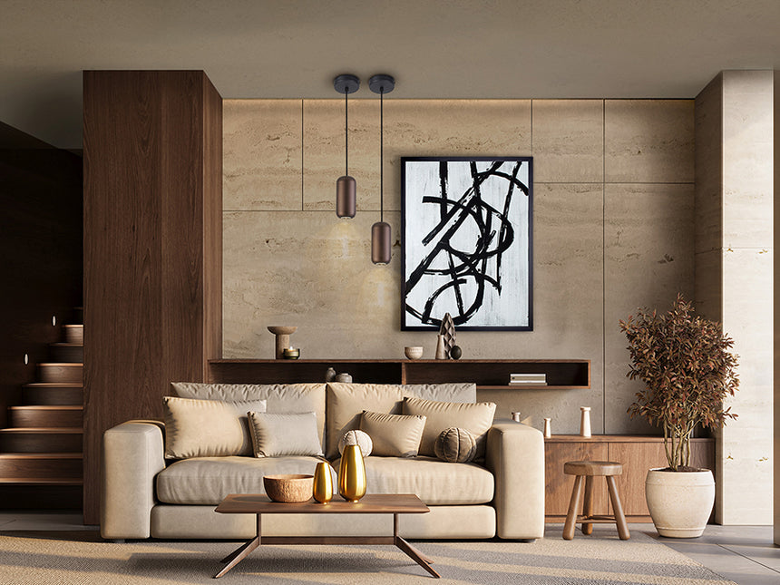 Schuller I3 Nimes Pendant Ceiling Lamp 1 Light Black Brown 12841