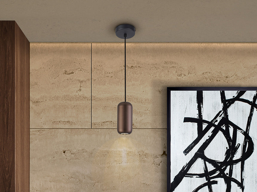 Schuller I3 Nimes Pendant Ceiling Lamp 1 Light Black Brown 12841