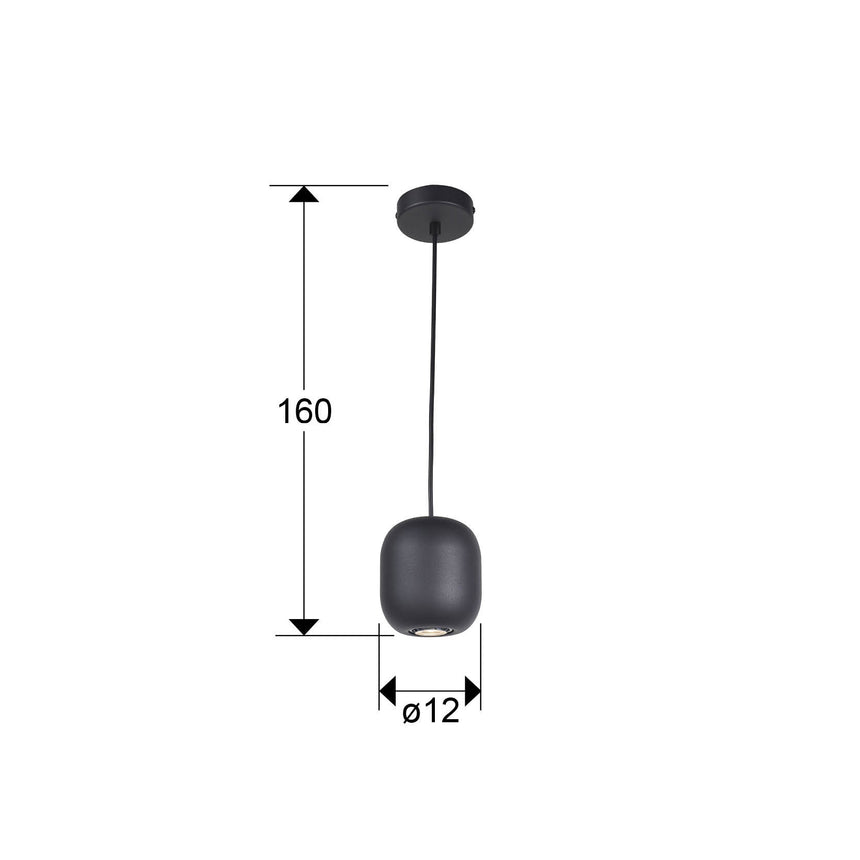 Lámpara de techo colgante Schuller Nimes 1 luz negro 12856 dimensiones