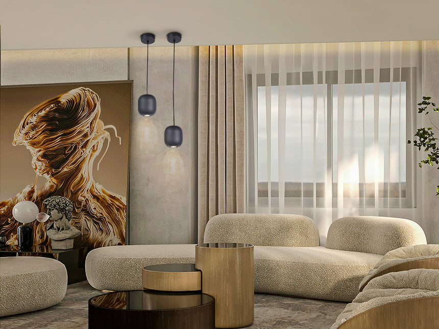 Schuller I3 Nimes Pendant Ceiling Lamp 1 Light Black 12856