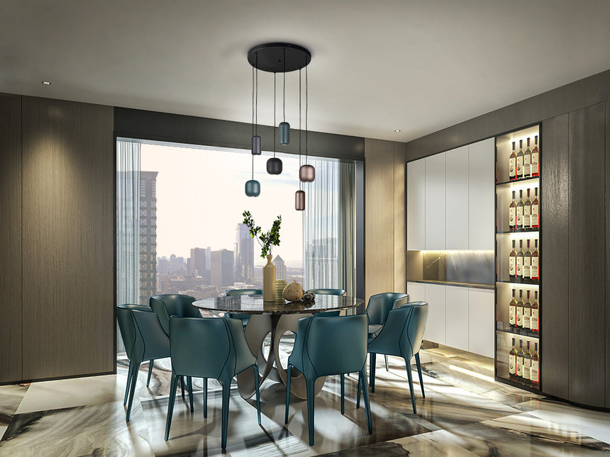 Schuller I3 Nimes 6-Light Pendant Ceiling Lamp Black Colors 12872