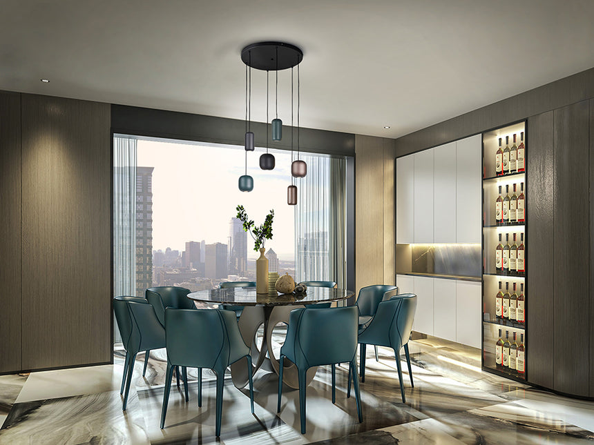 Schuller I3 Nimes 6-Light Pendant Ceiling Lamp Black Colors 12872