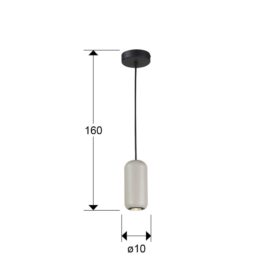 Lámpara de techo colgante Schuller Nimes 1 luz negro y gris 12944 dimensiones
