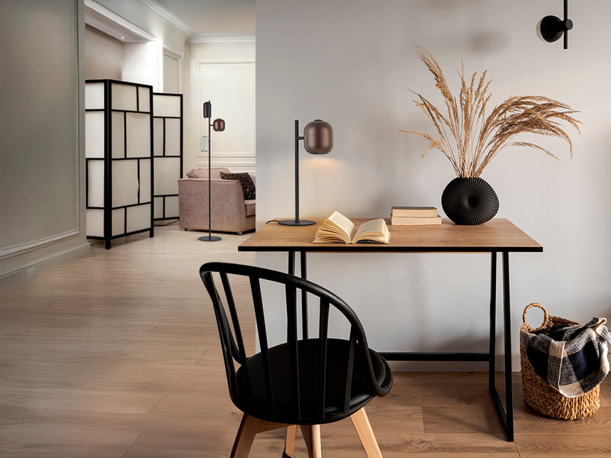 Schuller I3 Nimes Lámpara sobremesa 1 luz negro marrón 12951