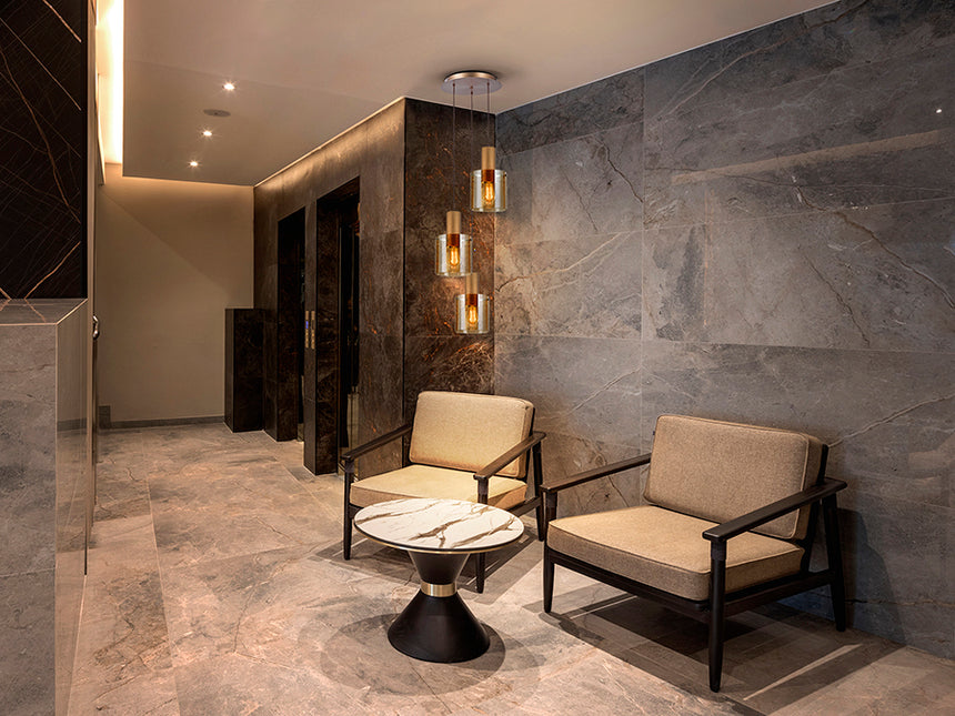 Schuller I3 Venize Lámpara 3 luces cobre Ambar 12980