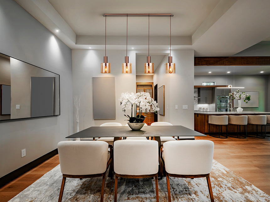 Schuller I3 Venize Lámpara 4 luces cobre Ambar 12999