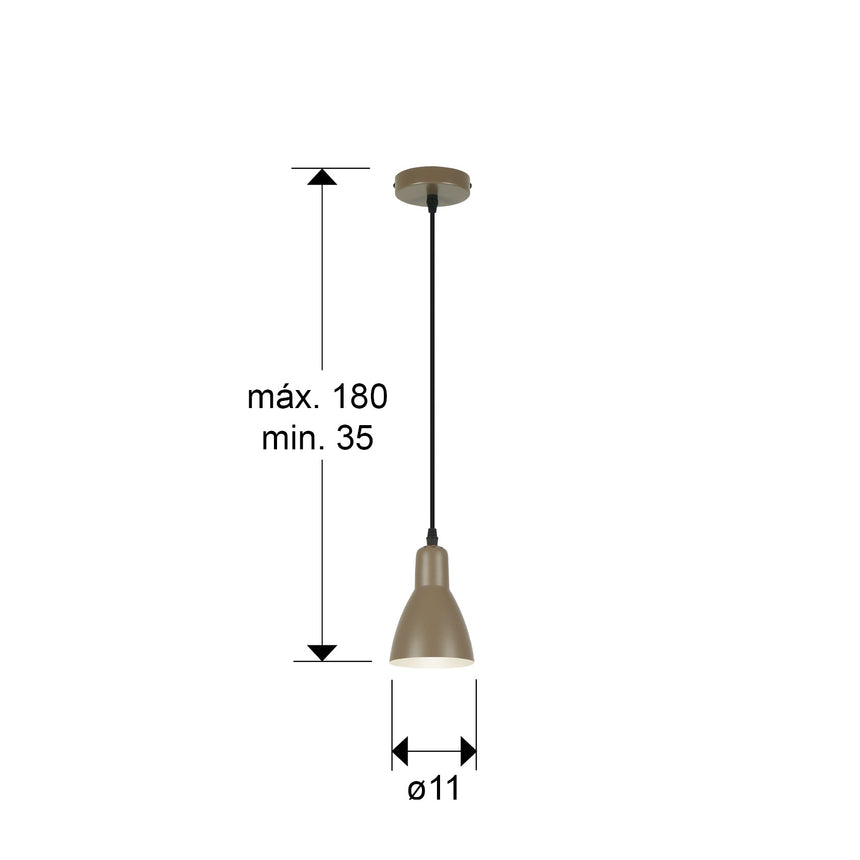 Lámpara de techo colgante Schuller Afra 1 luz marrón 13209 dimensiones