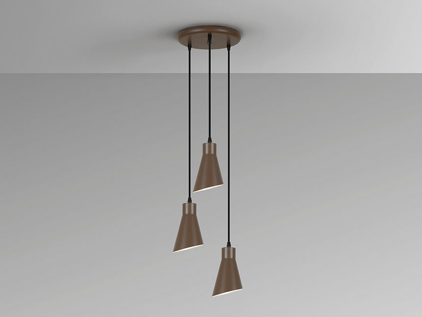 Schuller I3 Bera Lámpara de techo colgante 3 luces marrón 13321