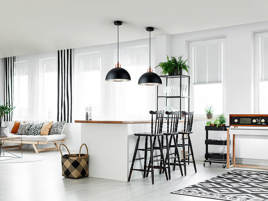 Schuller I3 Polo Lámpara de techo colgante 1 luz negro/cobre 13402