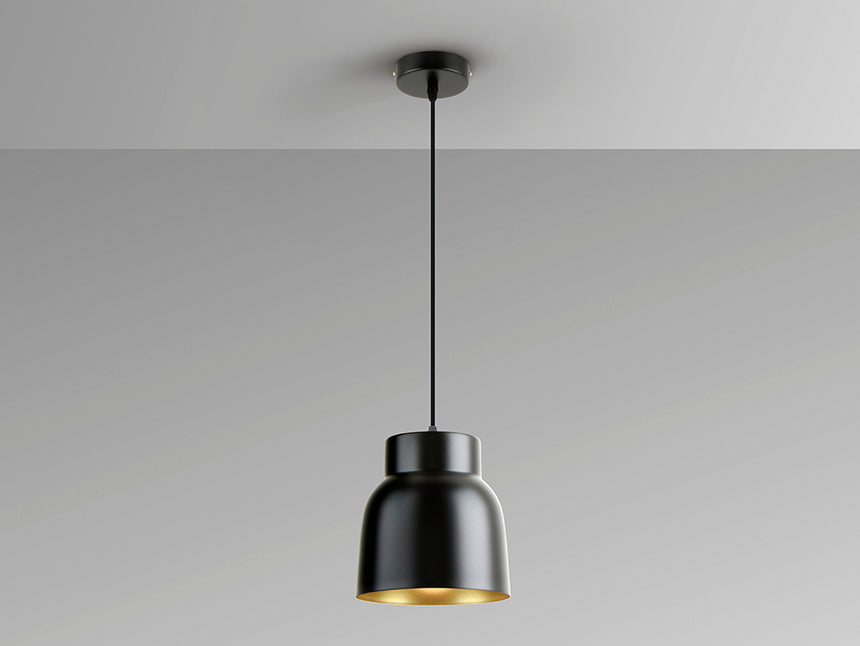 Lámpara de techo colgante Schuller Vulcano 1 luz negro y dorado 13536 - imagen 4