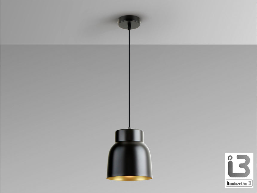 Lámpara de techo colgante Schuller Vulcano 1 luz negro y dorado 13536 vista 2
