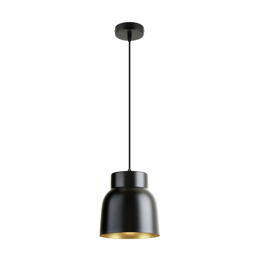 Lámpara de techo colgante Schuller Vulcano 1 luz negro y dorado 13536 ambiente