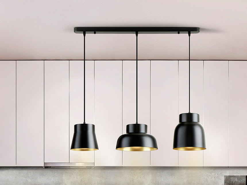 Schuller I3 Vulcano Lámpara de techo colgante 3 luces negro/oro 13572