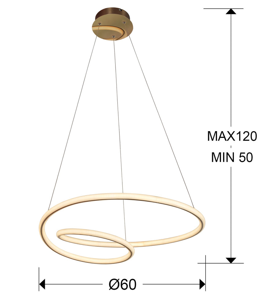 Schuller Tube Lámpara de techo colgante oro 138611